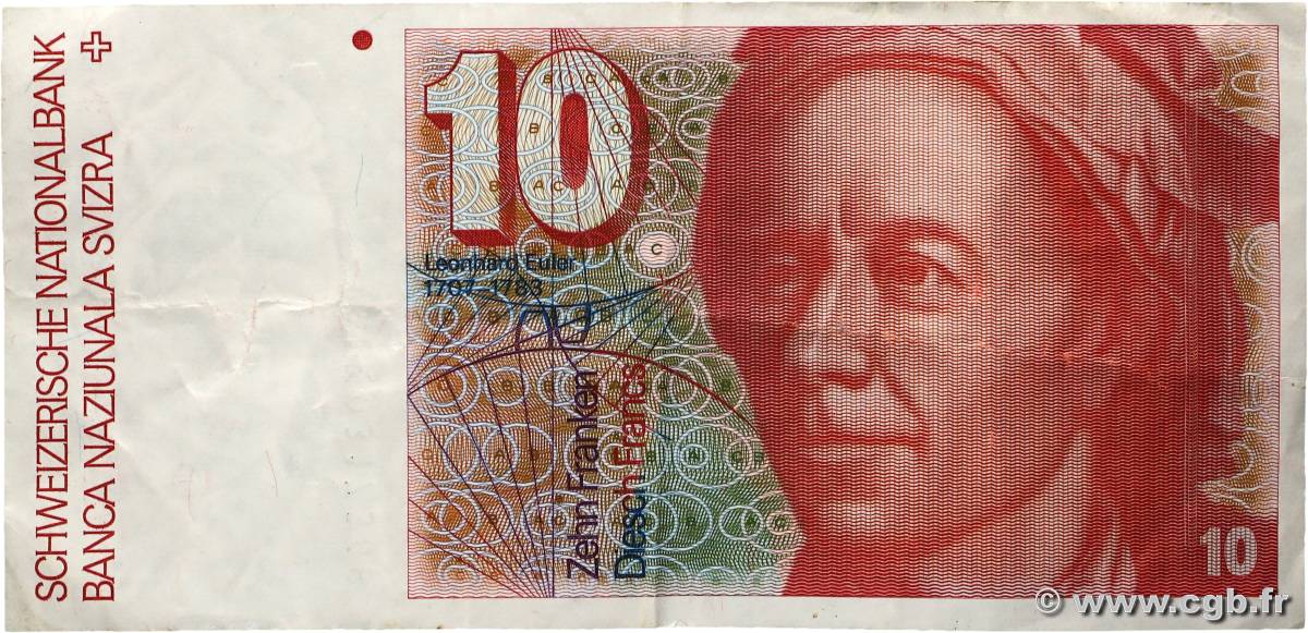 10 Francs SUISSE 1991 P.53j VF