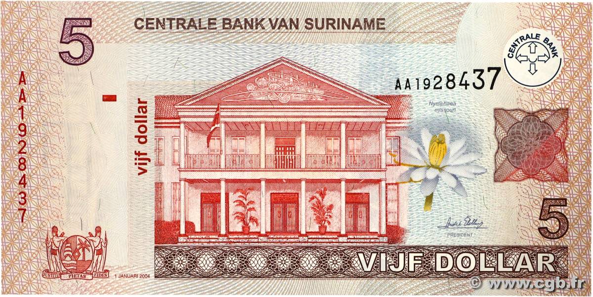 5 Dollars SURINAM 2004 P.157a UNC