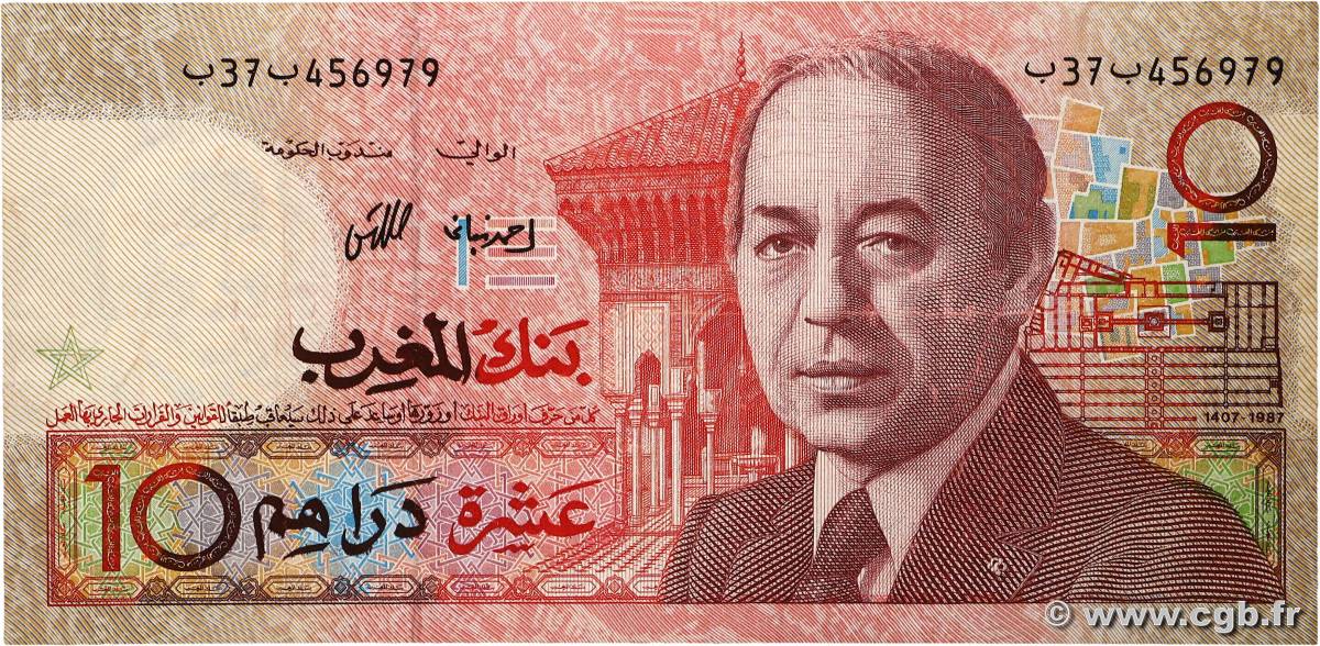 10 Dirhams MOROCCO 1987 P.60a VF