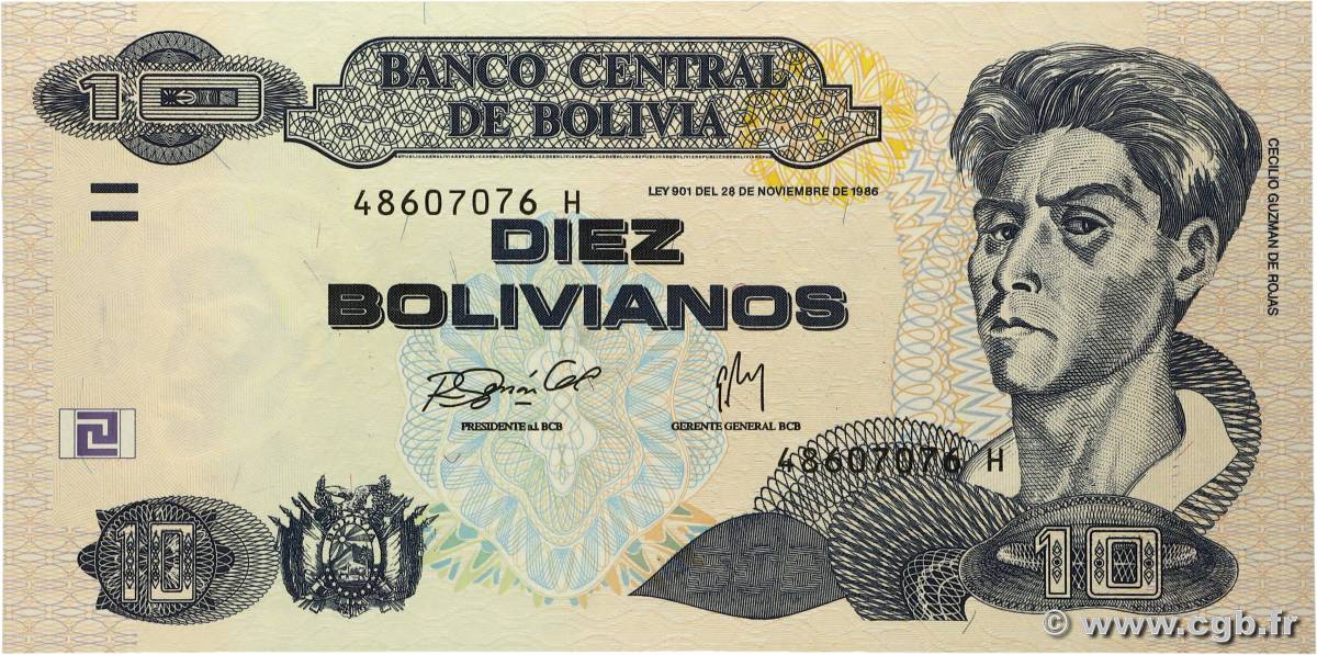 10 Bolivianos BOLIVIA 2007 P.233 UNC