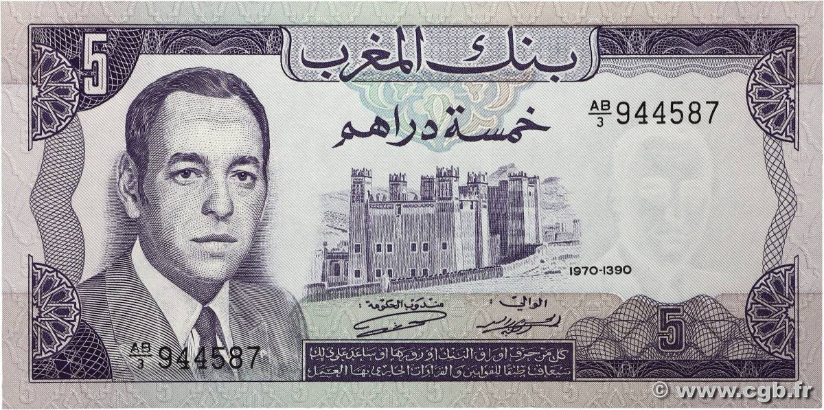 5 Dirhams MOROCCO 1970 P.56a UNC-