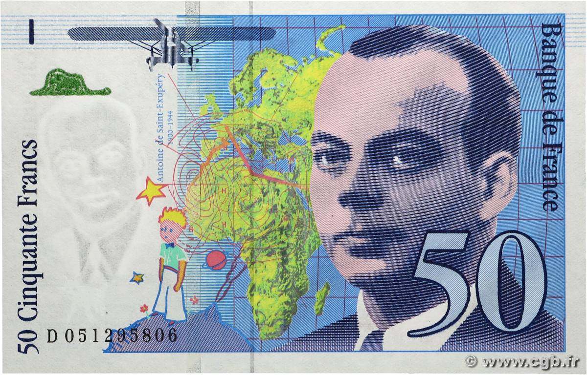 50 Francs SAINT-EXUPÉRY modifié FRANKREICH 1999 F.73.05 ST