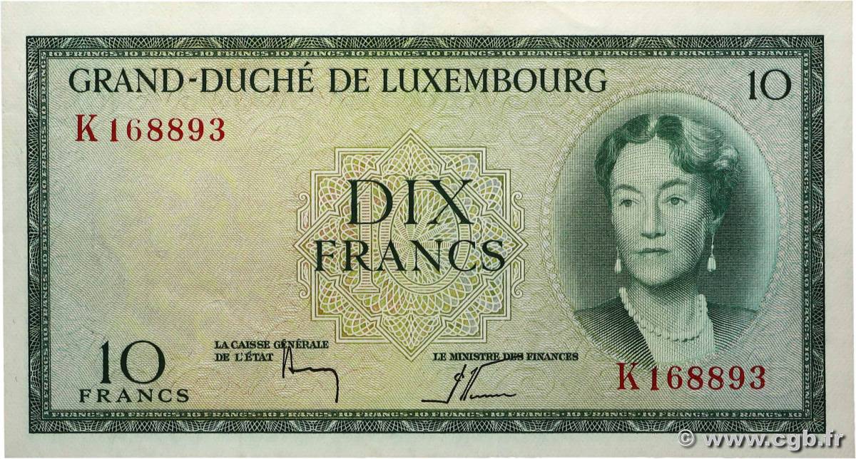 10 Francs LUXEMBOURG 1954 P.48a SUP