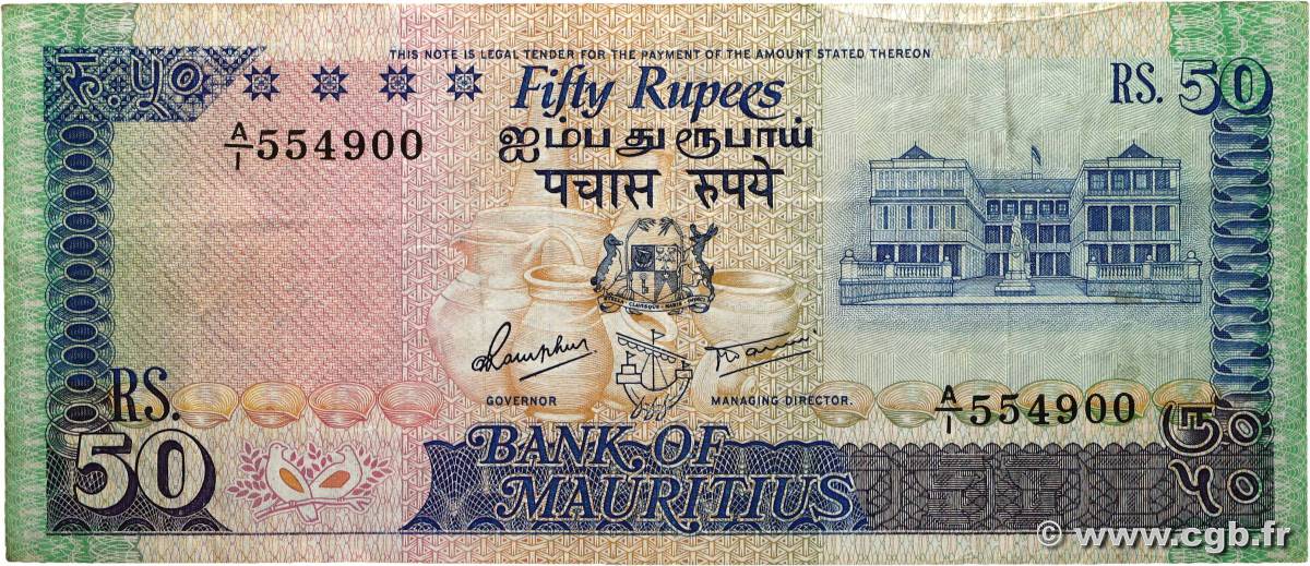 50 Rupees ISOLE MAURIZIE 1986 P.37a q.BB