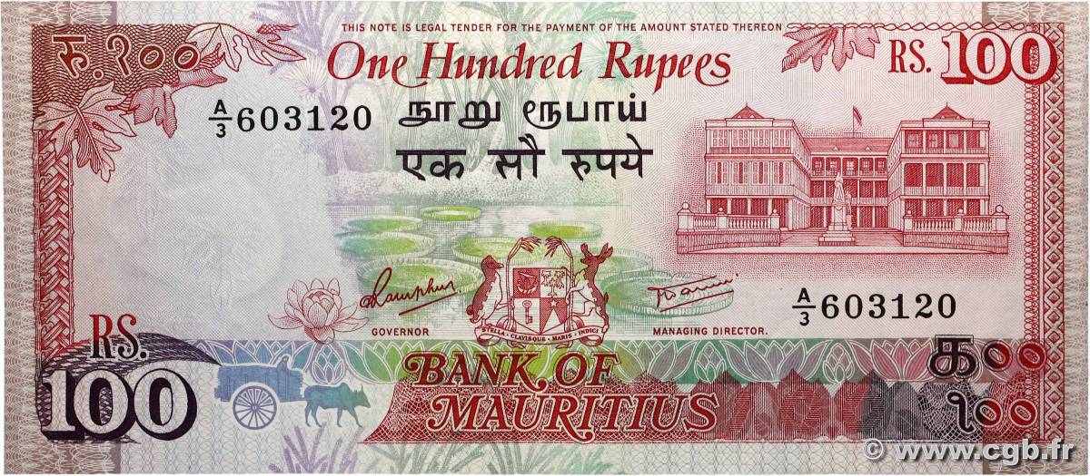100 Rupees MAURITIUS 1999 P.51a XF