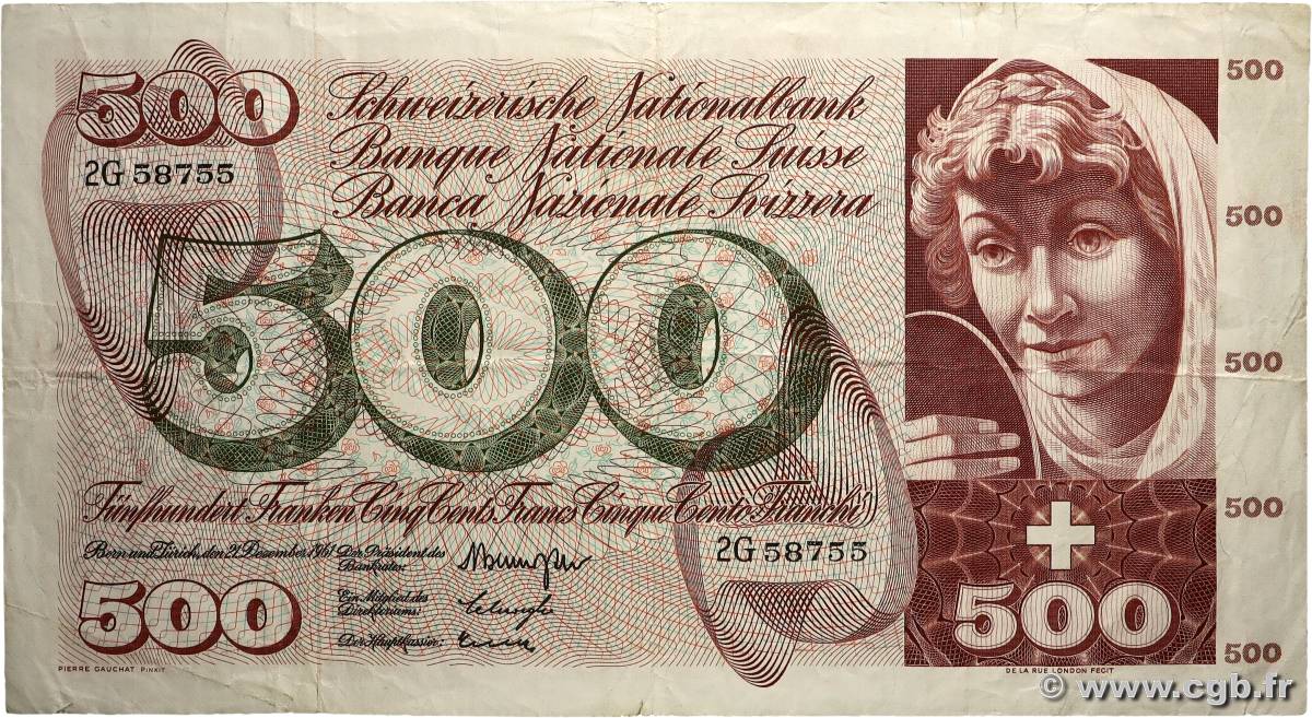 500 Francs SUISSE 1961 P.51 S