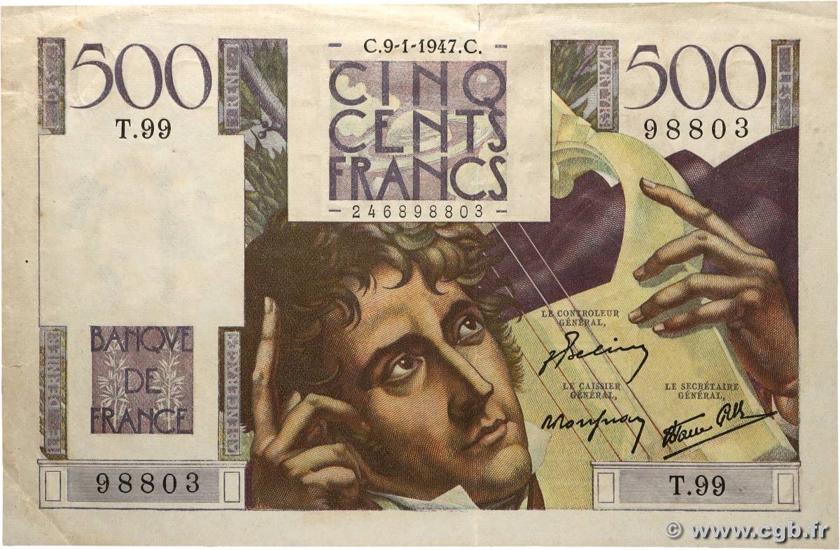 500 Francs CHATEAUBRIAND FRANCE 1947 F.34.07 TB+