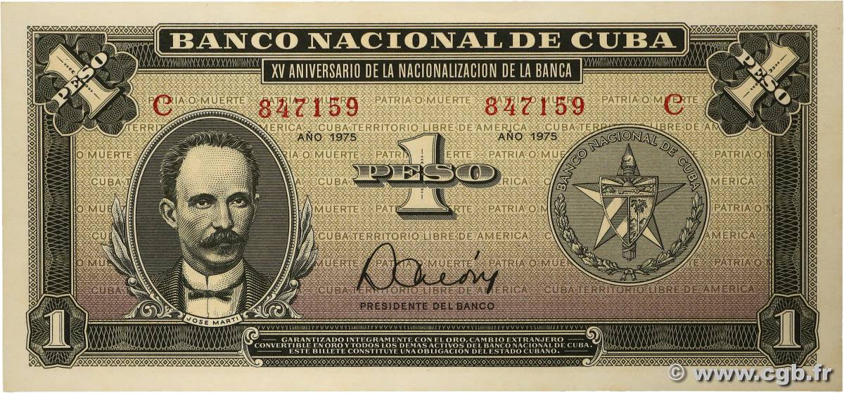 1 Peso KUBA 1975 P.106a fST+