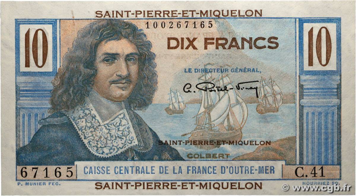 10 Francs Colbert SAN PEDRO Y MIGUELóN 1947 P.23 SC+