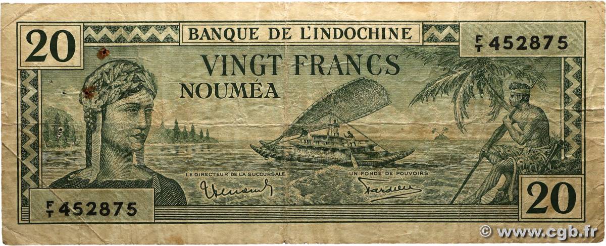 20 Francs NOUVELLE CALÉDONIE 1944 P.49 F-