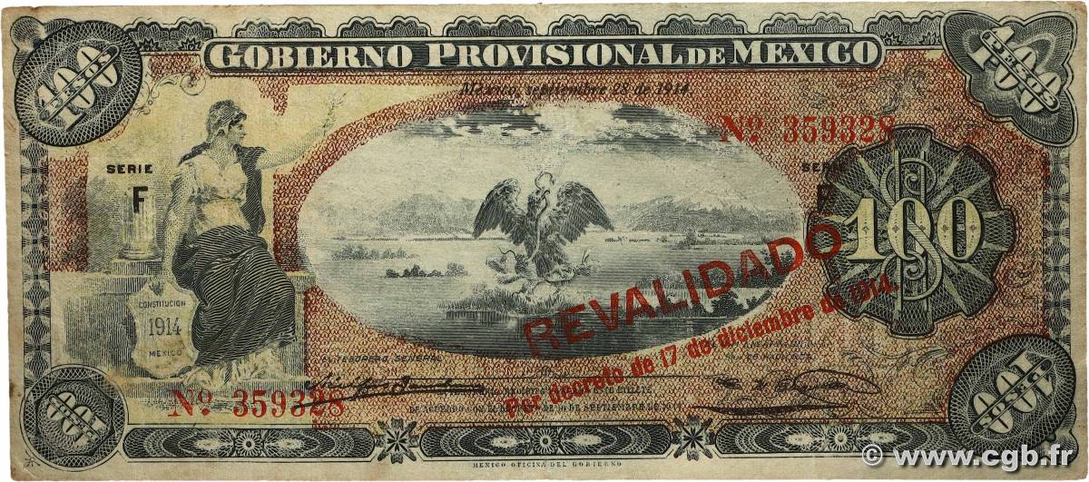 100 Pesos MEXIQUE Mexico 1914 PS.0708b TB