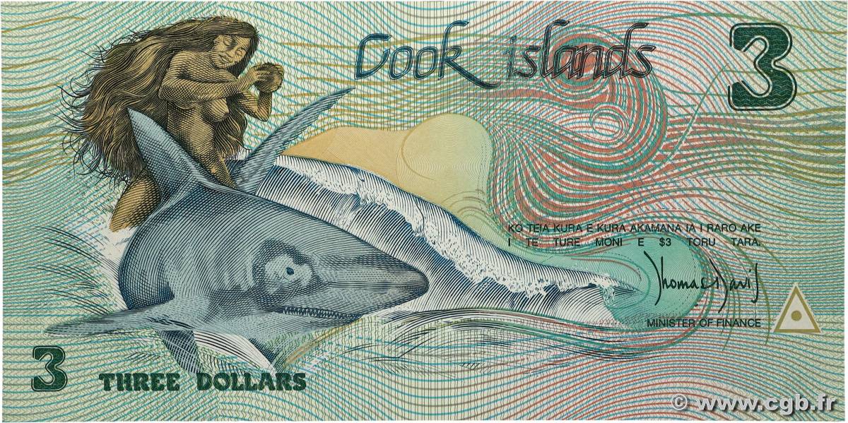3 Dollars ÎLES COOK 1987 P.03 pr.NEUF