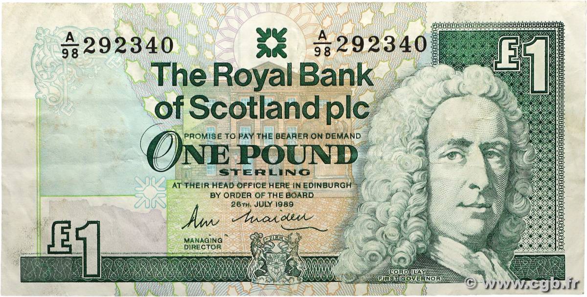 1 Pound SCOTLAND 1989 P.351a S
