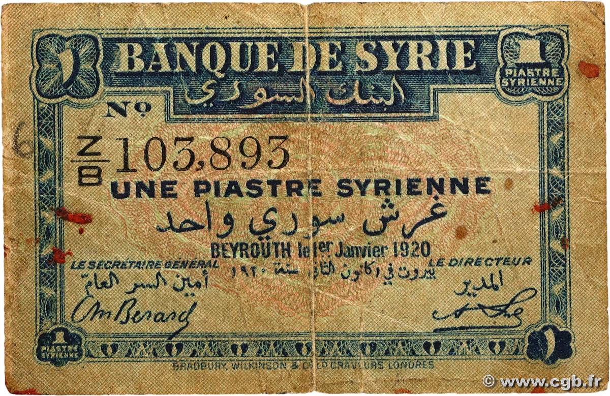 1 Piastre SYRIE 1920 P.006 B+