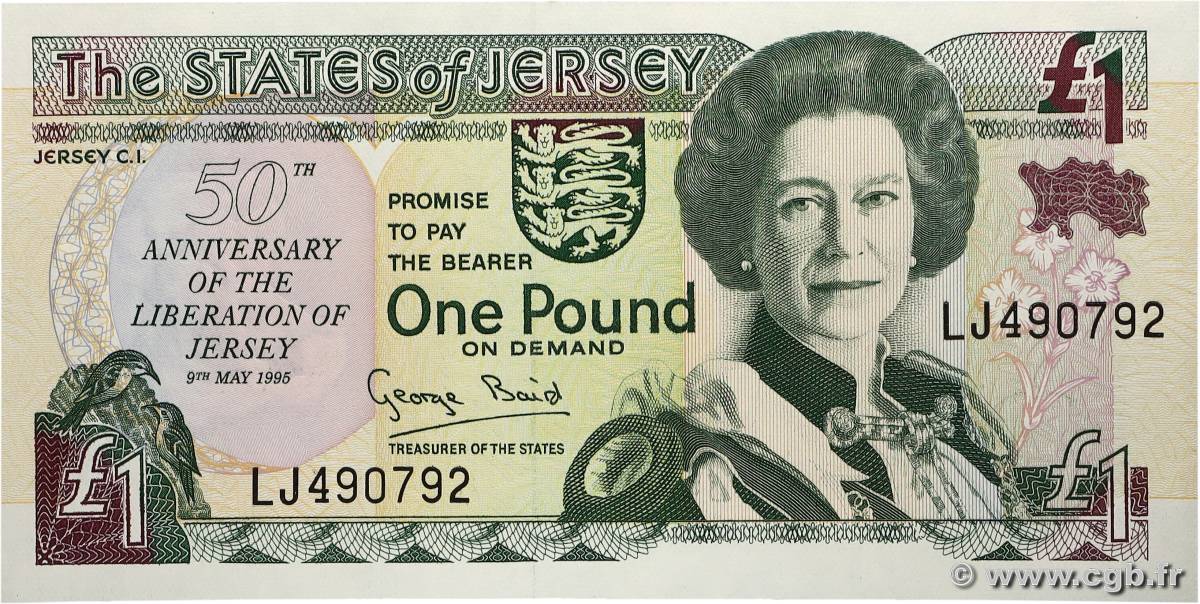 1 Pound Commémoratif JERSEY 1995 P.25a NEUF