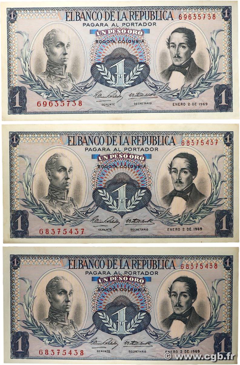 1 Peso Oro Lot COLOMBIE 1968 P.404d pr.SPL