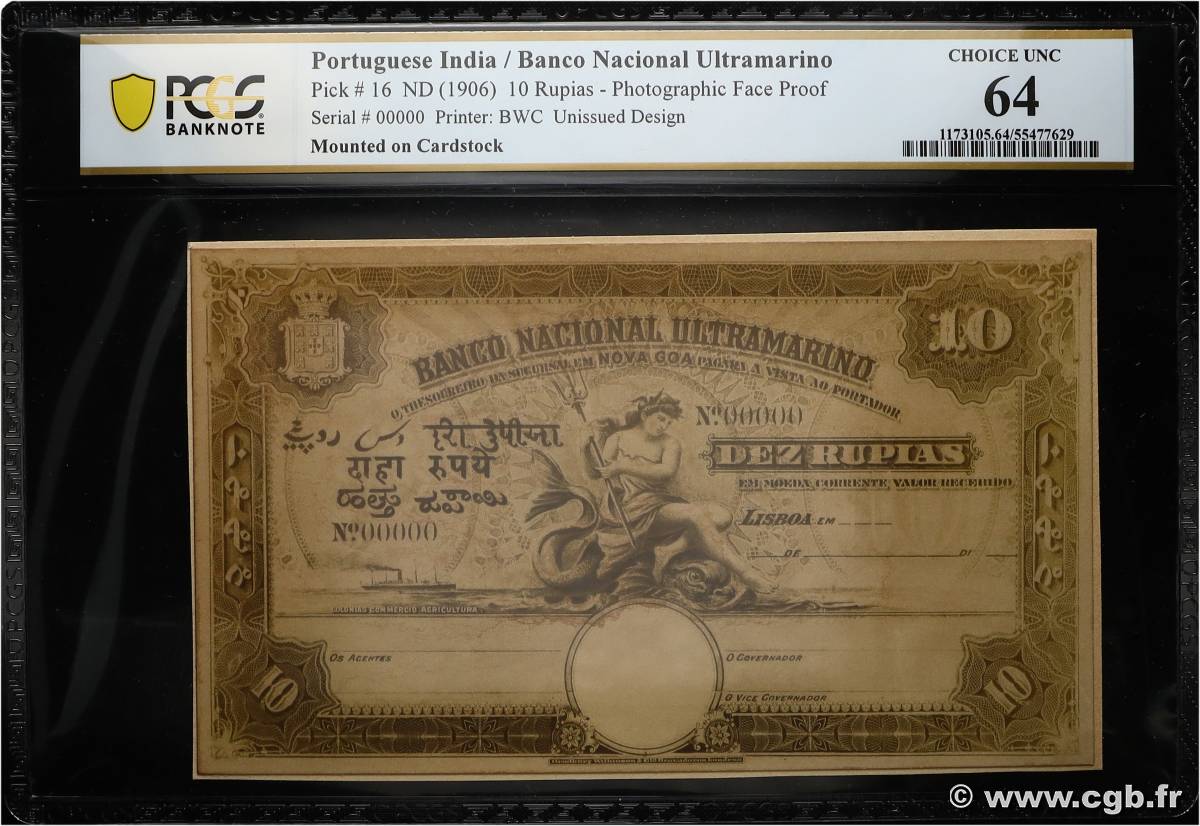 10 Rupias Photo INDE PORTUGAISE 1906 P.(016) pr.NEUF