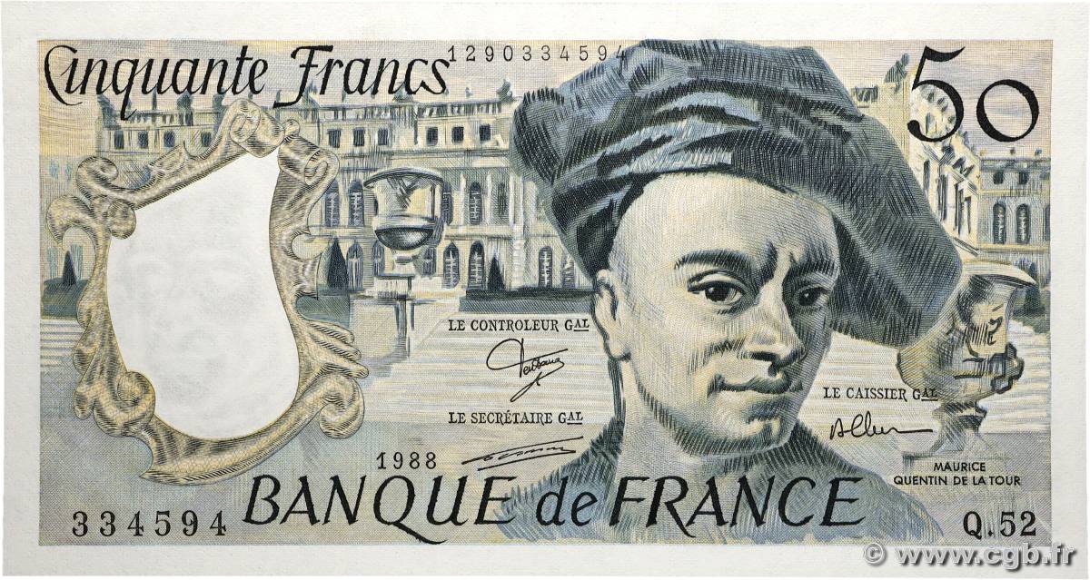 50 Francs QUENTIN DE LA TOUR FRANCE 1988 F.67.14 pr.NEUF