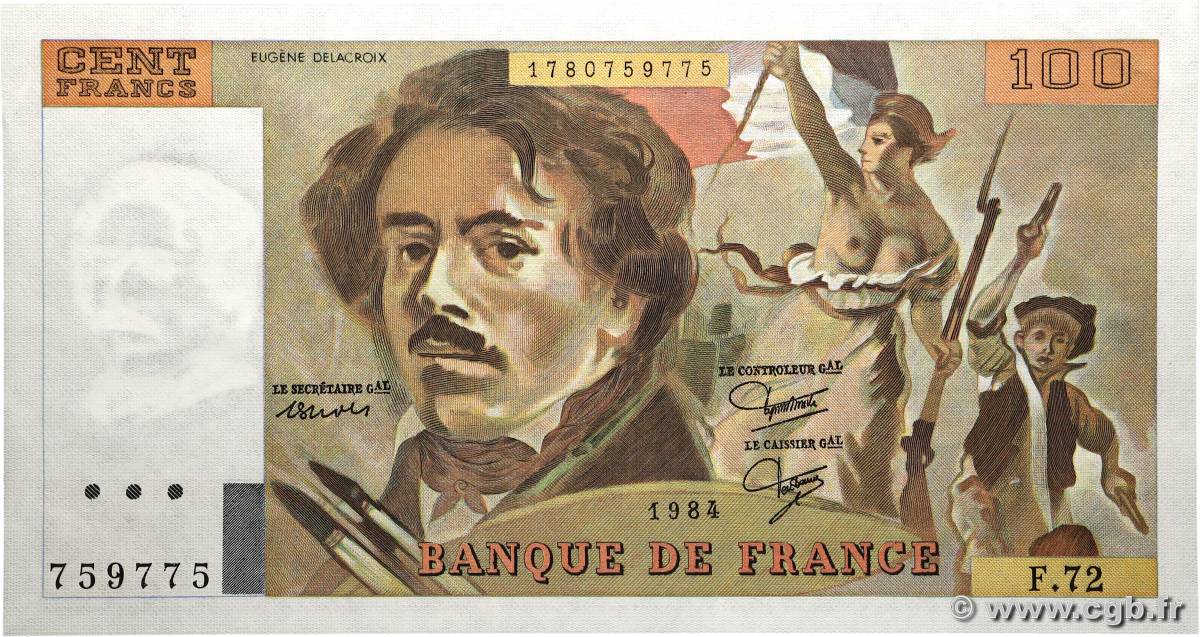 100 Francs DELACROIX modifié FRANCE 1984 F.69.08a pr.NEUF