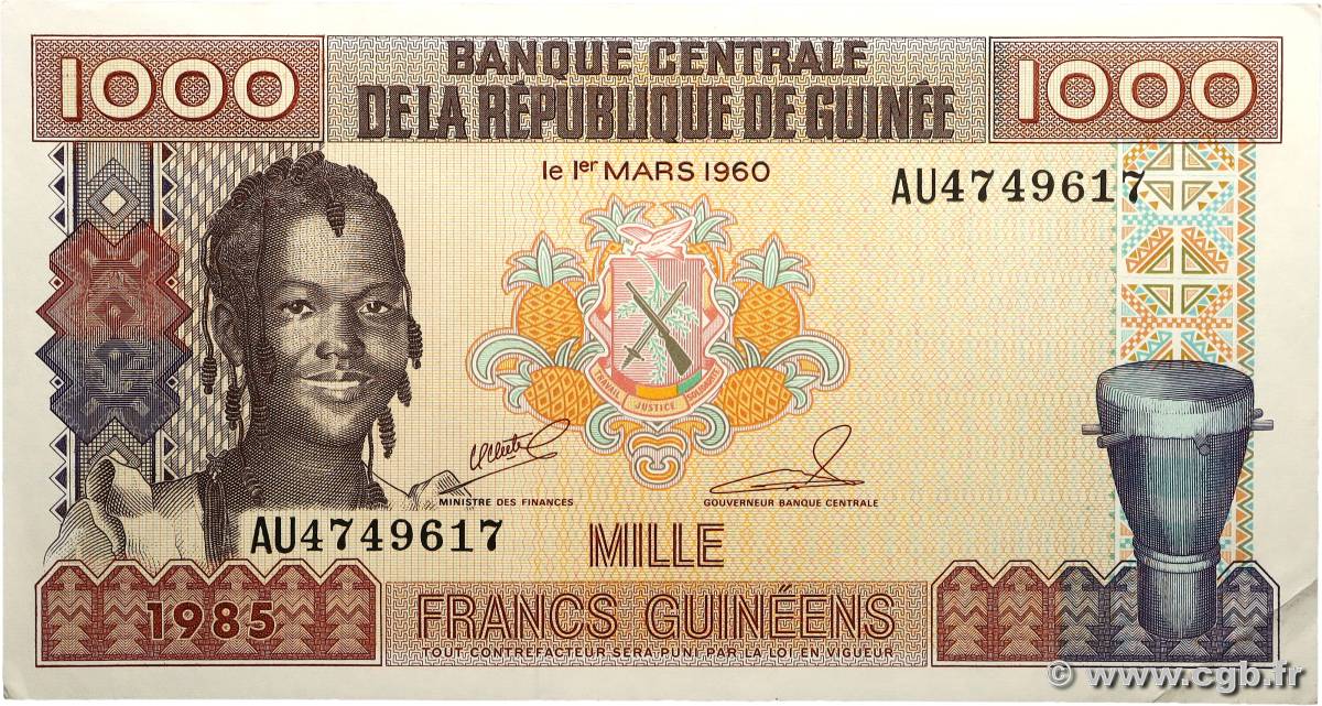 1000 Francs Guinéens GUINEA 1985 P.32a AU