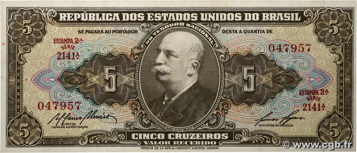 5 Cruzeiros BRÉSIL 1954 P.158e SUP