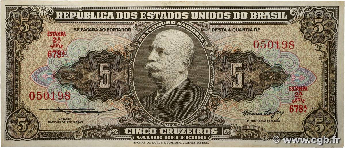 5 Cruzeiros BRÉSIL 1953 P.158a TTB+
