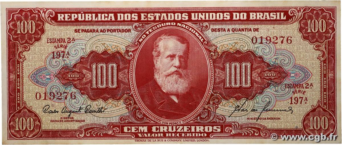 100 Cruzeiros BRÉSIL 1960 P.162 SUP