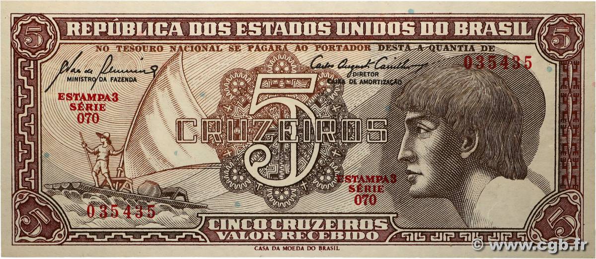 5 Cruzeiros BRÉSIL 1961 P.166a pr.NEUF