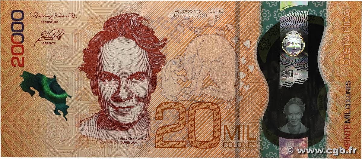 20000 Colones COSTA RICA 2018 P.284 pr.SUP