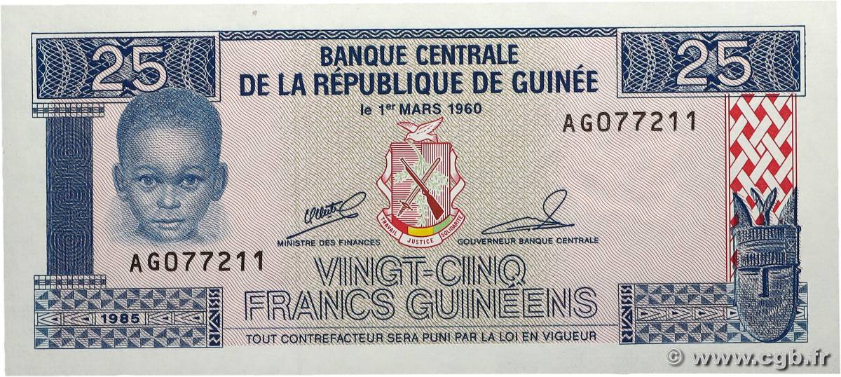 25 Francs Guinéens GUINÉE 1985 P.28a NEUF