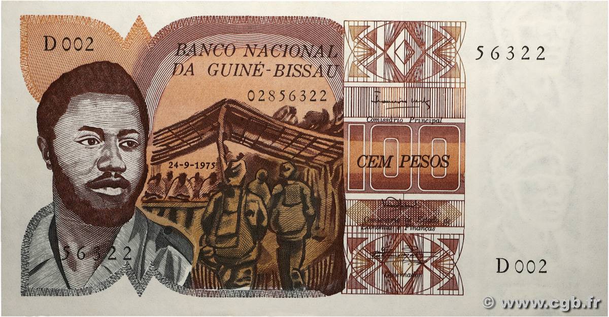 100 Pesos GUINÉE BISSAU 1975 P.02 pr.NEUF