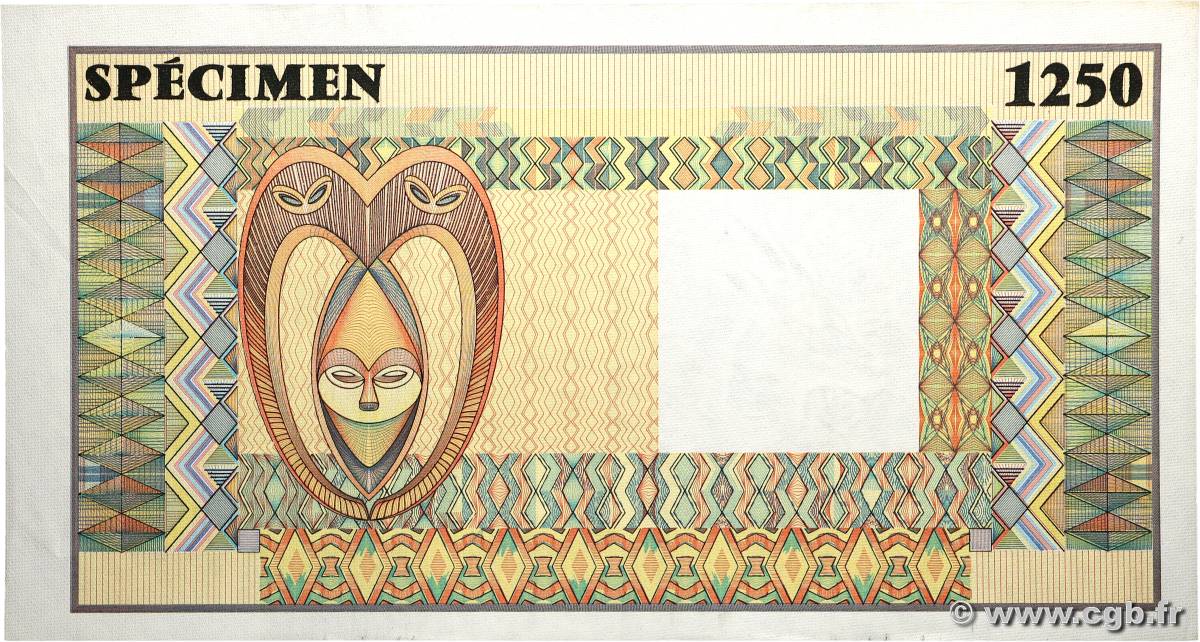 (1250 Francs) Échantillon FRENCH WEST AFRICA 1990 P.--s XF+