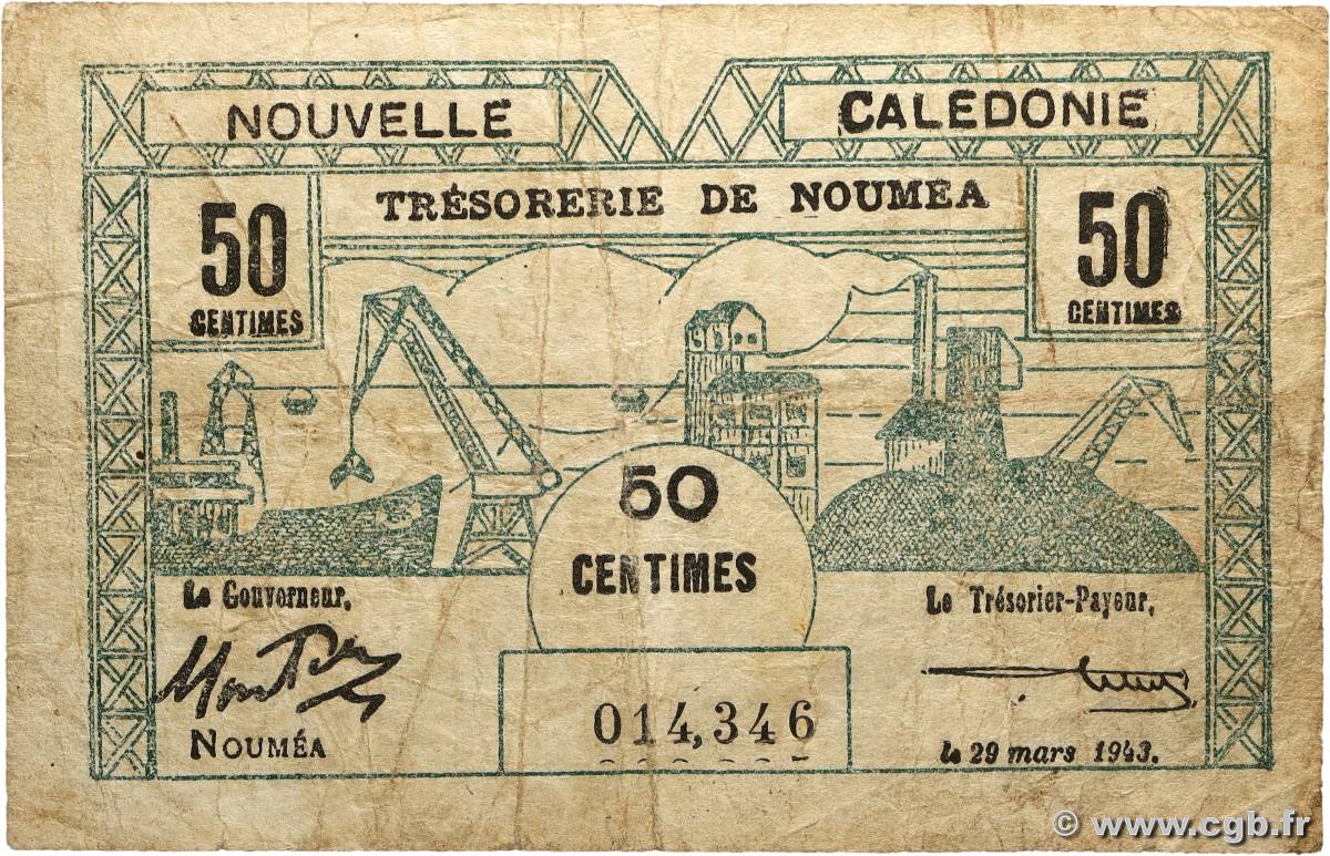 50 Centimes NOUVELLE CALÉDONIE 1943 P.54 G