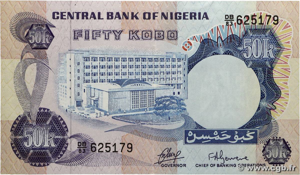 50 Kobo NIGERIA 1973 P.14a EBC