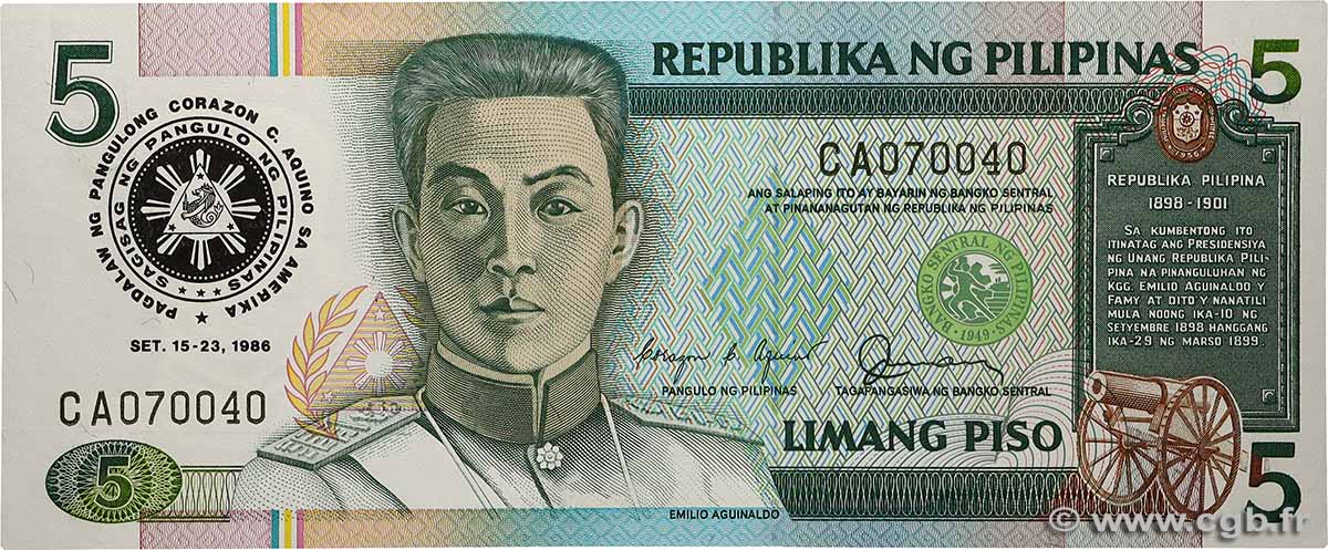 5 Piso PHILIPPINES 1986 P.175a UNC-
