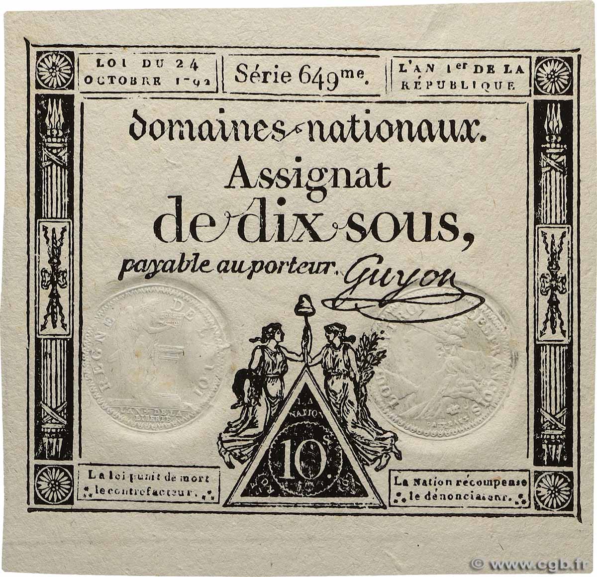 10 Sous FRANCE 1792 Ass.34a pr.NEUF