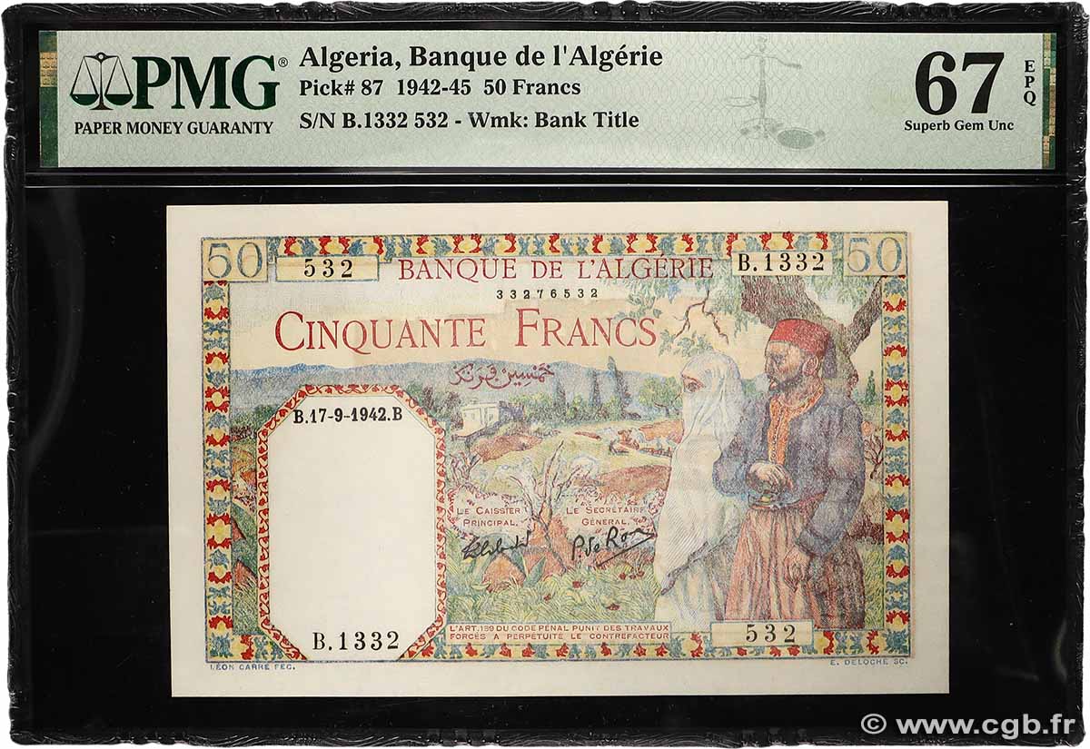 50 Francs ALGERIEN 1942 P.087 ST