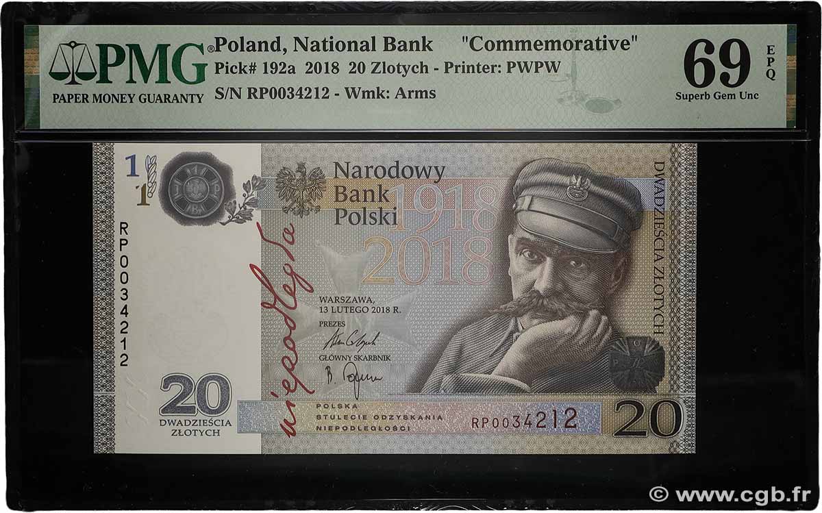 20 Zlotych Commémoratif POLAND 2018 P.192a UNC