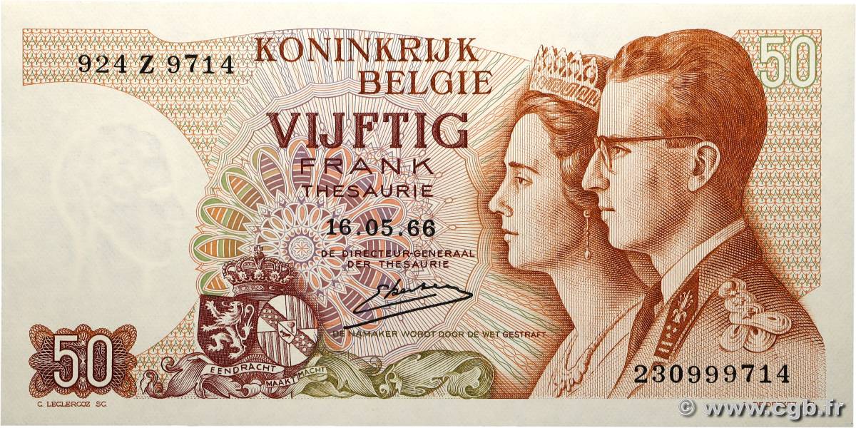 50 Francs BELGIQUE 1966 P.139 NEUF