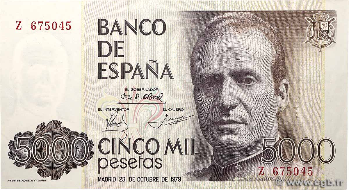 5000 Pesetas SPANIEN 1979 P.160 fST+