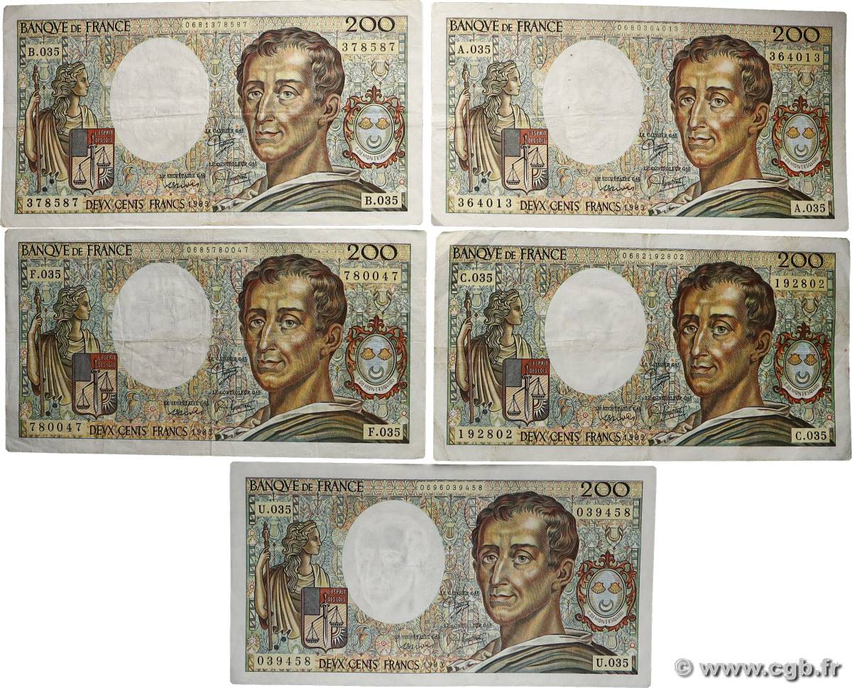 200 Francs MONTESQUIEU Lot FRANCE 1985 F.70.05 TB