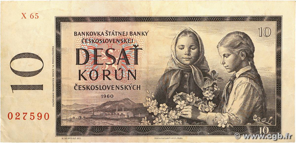 10 Korun TCHÉCOSLOVAQUIE 1960 P.088g TB+