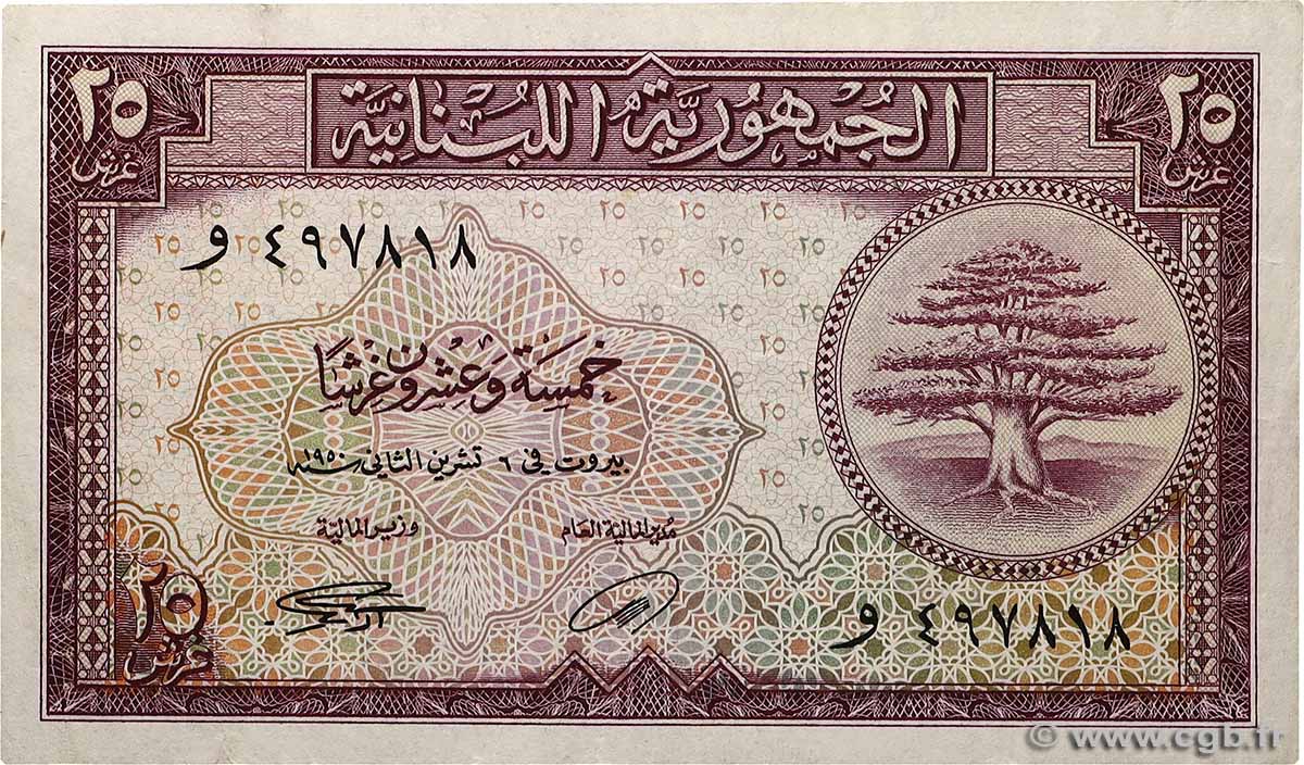 25 Piastres LEBANON 1950 P.042 VF+