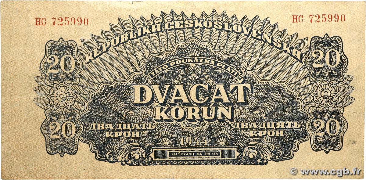 20 Korun TCHÉCOSLOVAQUIE 1944 P.047a TB+