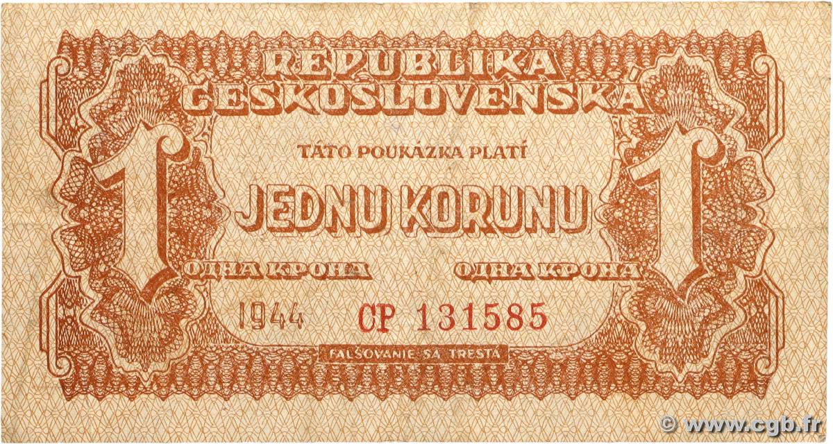 1 Koruna TCHÉCOSLOVAQUIE 1944 P.045a TTB