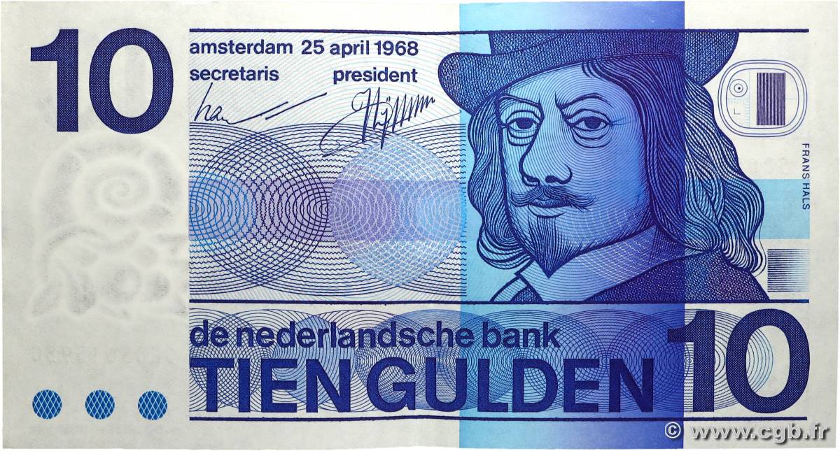 10 Gulden PAYS-BAS 1968 P.091b SUP+