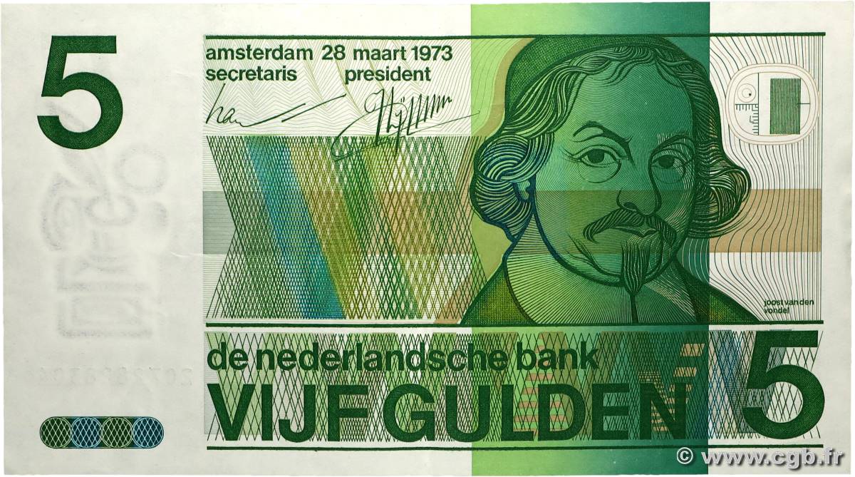 5 Gulden PAYS-BAS 1973 P.095a SUP