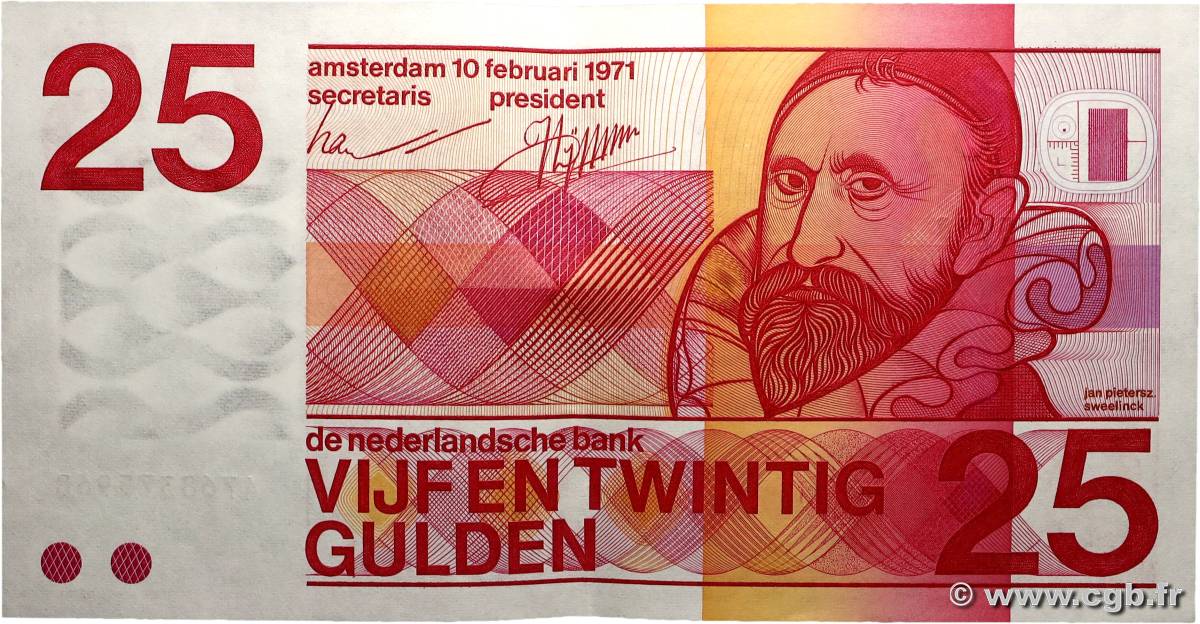 25 Gulden PAYS-BAS 1971 P.092a SUP+