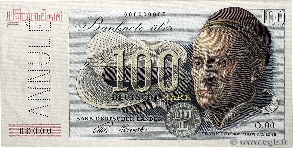 100 Deutsche Mark Spécimen GERMAN FEDERAL REPUBLIC 1948 P.15s fST
