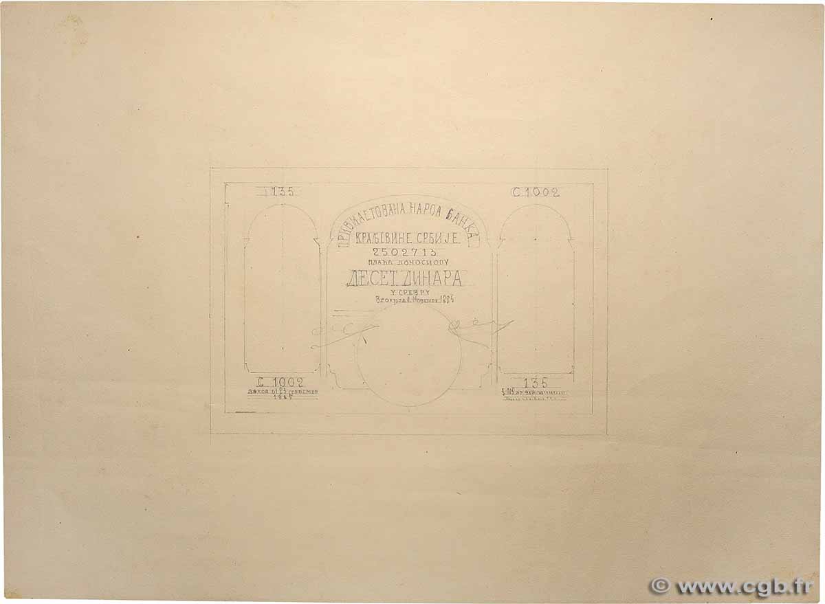 10 Dinara Dessin SERBIA 1885 P.09- AU